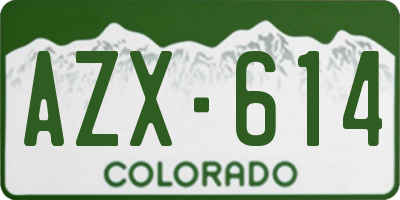 CO license plate AZX614