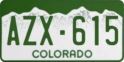 CO license plate AZX615