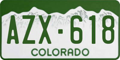 CO license plate AZX618