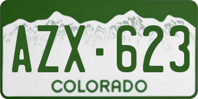 CO license plate AZX623