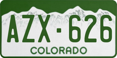 CO license plate AZX626