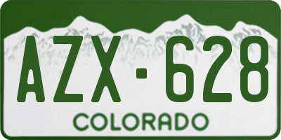 CO license plate AZX628