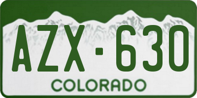 CO license plate AZX630