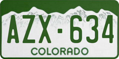 CO license plate AZX634