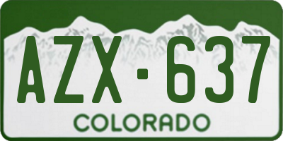 CO license plate AZX637