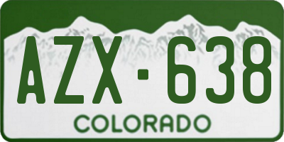 CO license plate AZX638