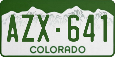 CO license plate AZX641