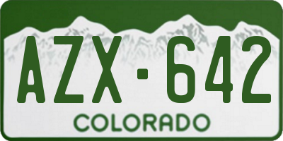 CO license plate AZX642