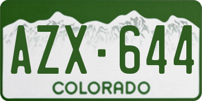 CO license plate AZX644