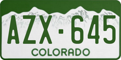 CO license plate AZX645