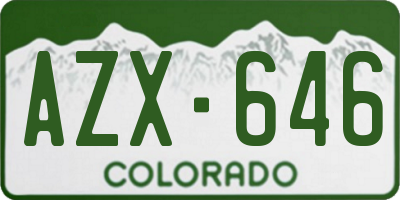 CO license plate AZX646