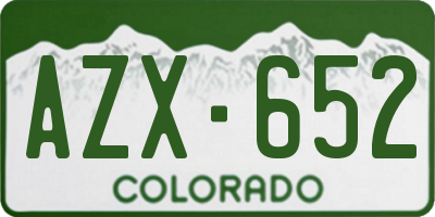 CO license plate AZX652