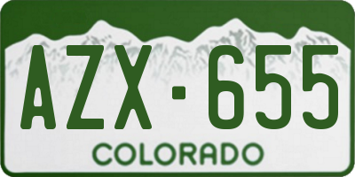 CO license plate AZX655