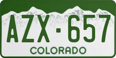 CO license plate AZX657