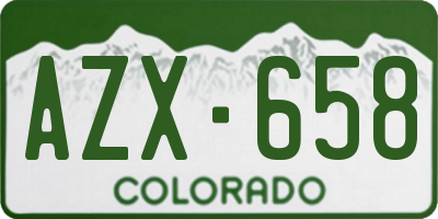 CO license plate AZX658