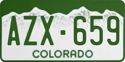 CO license plate AZX659