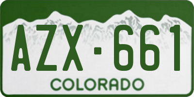 CO license plate AZX661