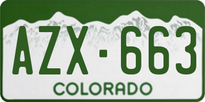 CO license plate AZX663