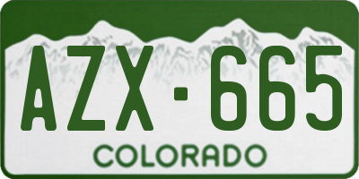 CO license plate AZX665