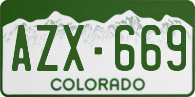 CO license plate AZX669