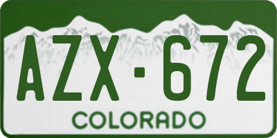 CO license plate AZX672