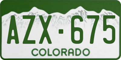 CO license plate AZX675