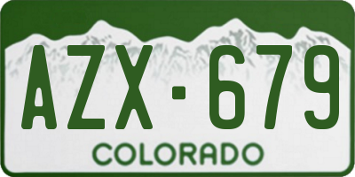 CO license plate AZX679