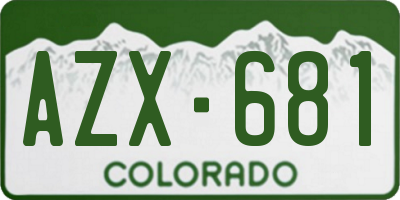 CO license plate AZX681