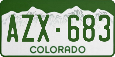 CO license plate AZX683