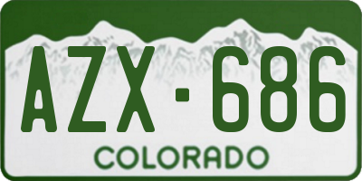 CO license plate AZX686