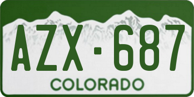 CO license plate AZX687