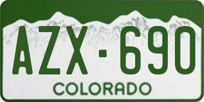 CO license plate AZX690