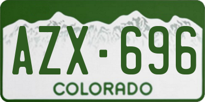 CO license plate AZX696