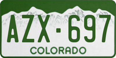 CO license plate AZX697