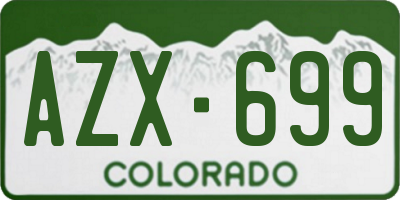 CO license plate AZX699