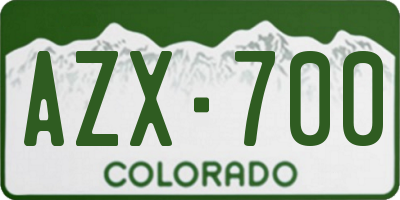 CO license plate AZX700