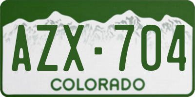 CO license plate AZX704