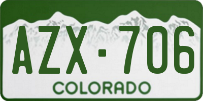 CO license plate AZX706