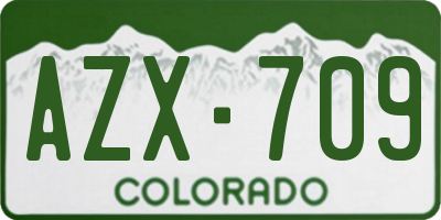 CO license plate AZX709