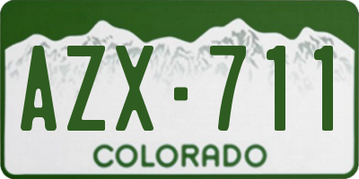 CO license plate AZX711