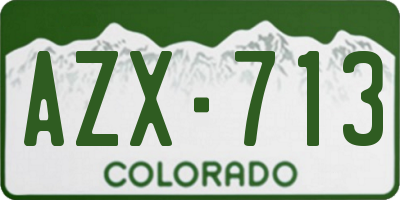 CO license plate AZX713