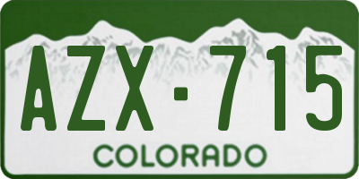 CO license plate AZX715