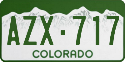 CO license plate AZX717