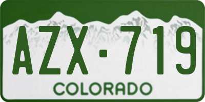 CO license plate AZX719