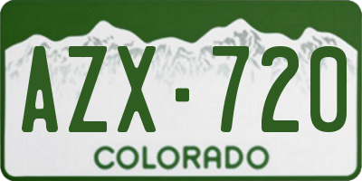 CO license plate AZX720