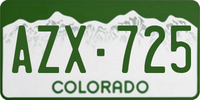 CO license plate AZX725