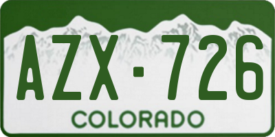 CO license plate AZX726