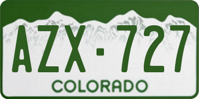 CO license plate AZX727