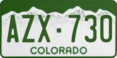 CO license plate AZX730