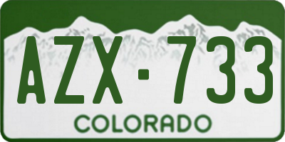 CO license plate AZX733